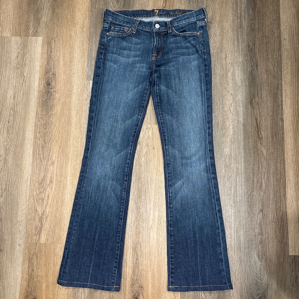 7 For All Mankind Women's Dark Blue Boot Cut Jeans